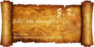 Zöldi Kornél névjegykártya