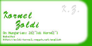 kornel zoldi business card